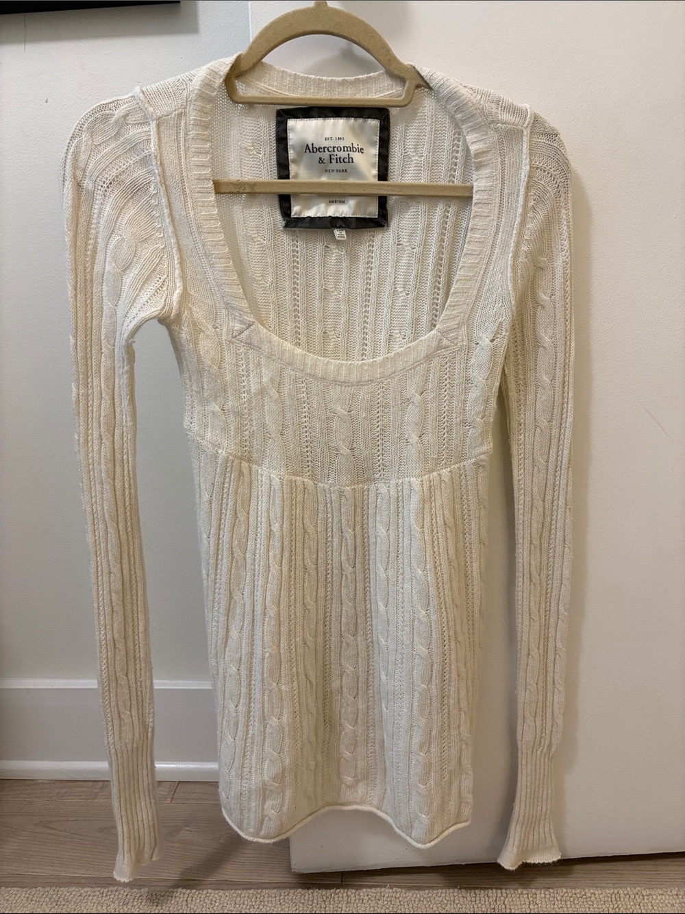 Abercrombie & Fitch y2k rare babydoll Cable-Knit Top